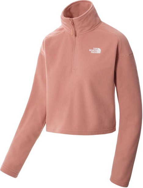 W 100 Glacier Cropped 1/4 Zip - Rose Dawn