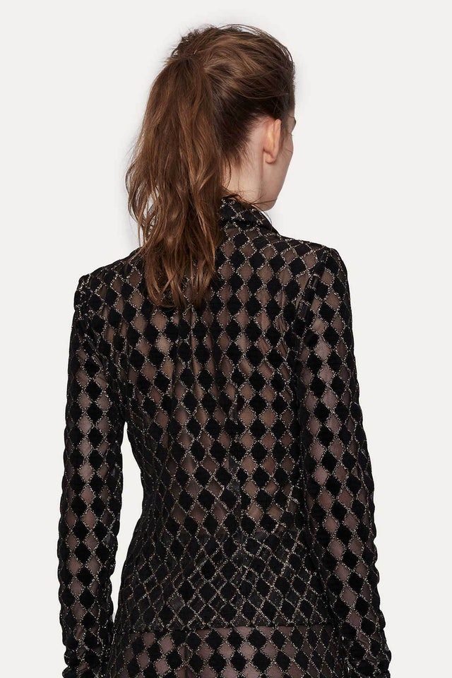 Nevena Jersey Lurex Burnout - Diamond Cedar - Stine Goya - Bluser & Skjorter - VILLOID.no