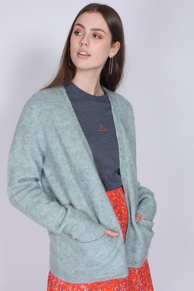 Brook Knit New Short Cardigan - Aqua Haze - Second Female - Gensere - VILLOID.no
