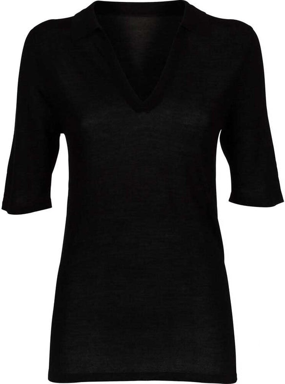 Wool Pique Top JS - Black - Pierre Robert x Jenny Skavlan - T-skjorter & Topper - VILLOID.no
