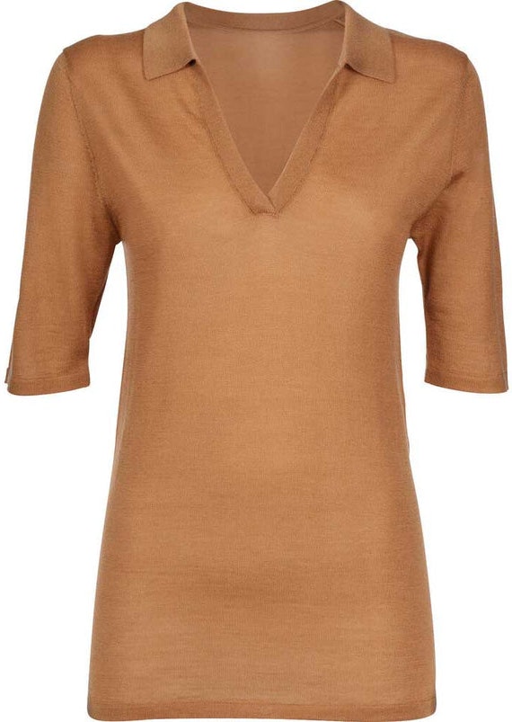 Wool Pique Top JS - Camel - Pierre Robert x Jenny Skavlan - T-skjorter & Topper - VILLOID.no