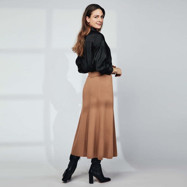 Wool Flared Skirt JS - Camel - Pierre Robert x Jenny Skavlan - Skjørt - VILLOID.no