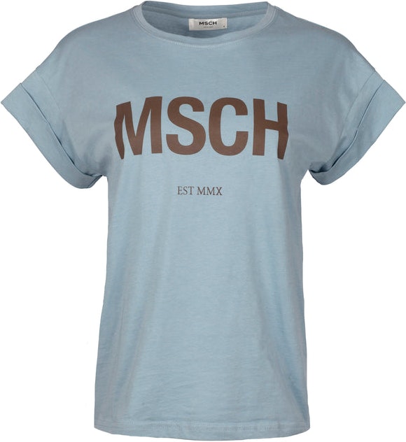 Alva MSCH STD Tee - Dusty Blue/Cub - Moss Copenhagen - T-skjorter & Topper - VILLOID.no