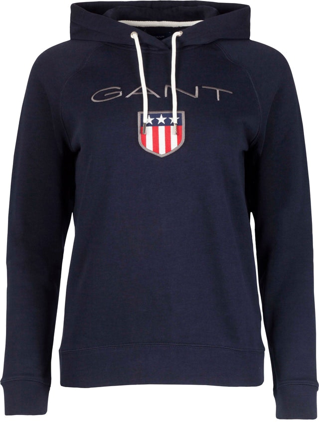 Gant Shield Sweat Hoodie - Evening Blue - GANT - Gensere - VILLOID.no