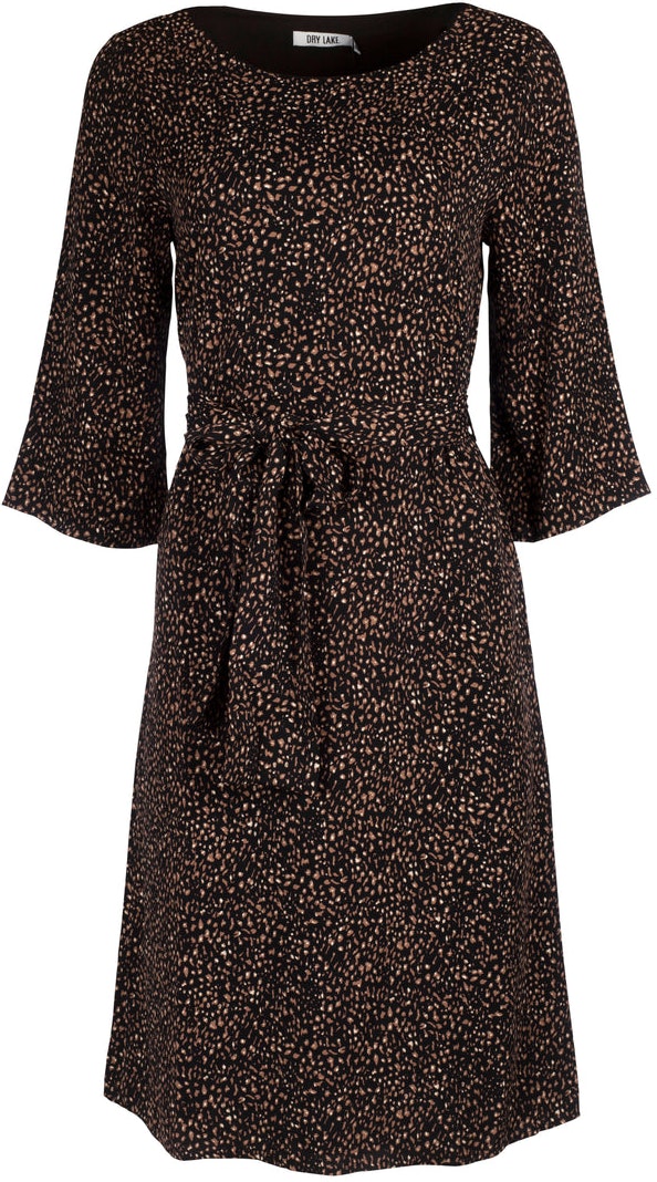 Gracie Mid Dress - Brown Leo Print - Dry Lake - Kjoler - VILLOID.no