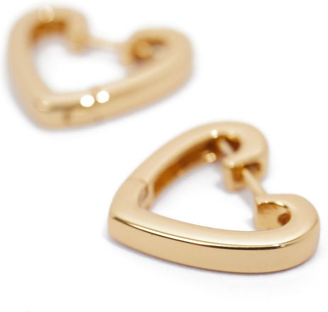 Heart Shape Huggie Hoops - Gold