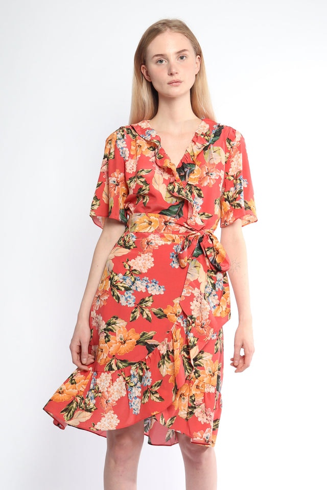 Synne Silk kjole - Tropical Red - FWSS - Kjoler - VILLOID.no