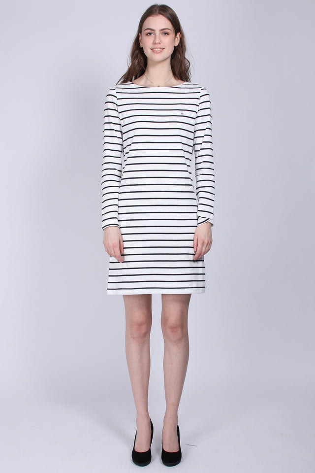Breton Stripe Boatneck Dress - Eggshell - GANT - Kjoler - VILLOID.no