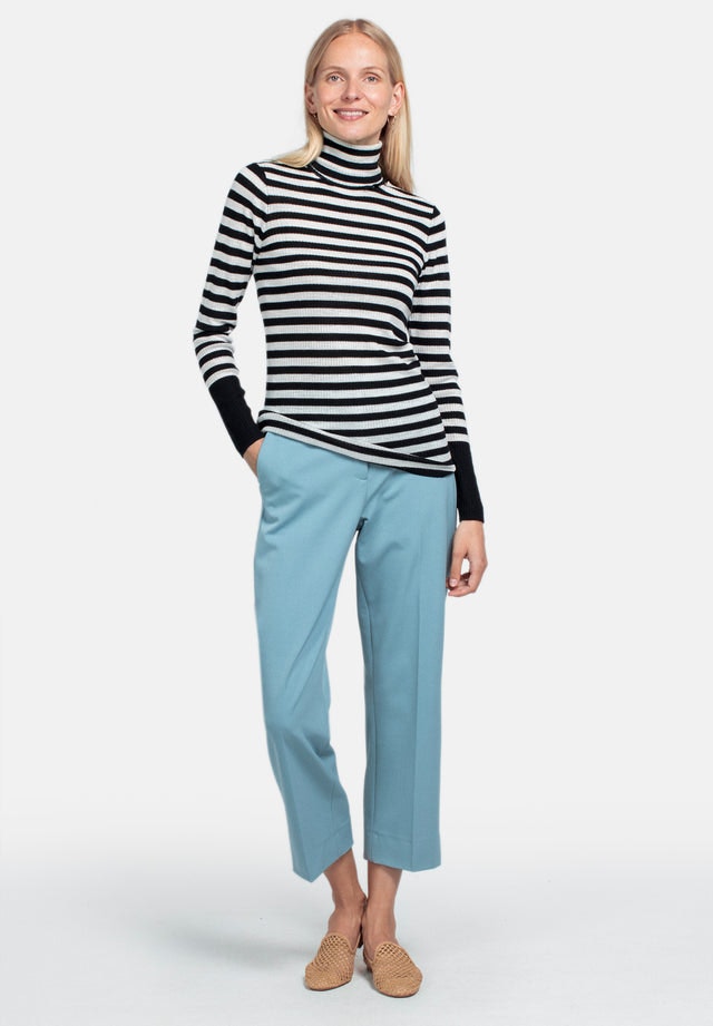 Wool Turtleneck - Black/White Stripe - Pierre Robert x Jenny Skavlan - Gensere - VILLOID.no