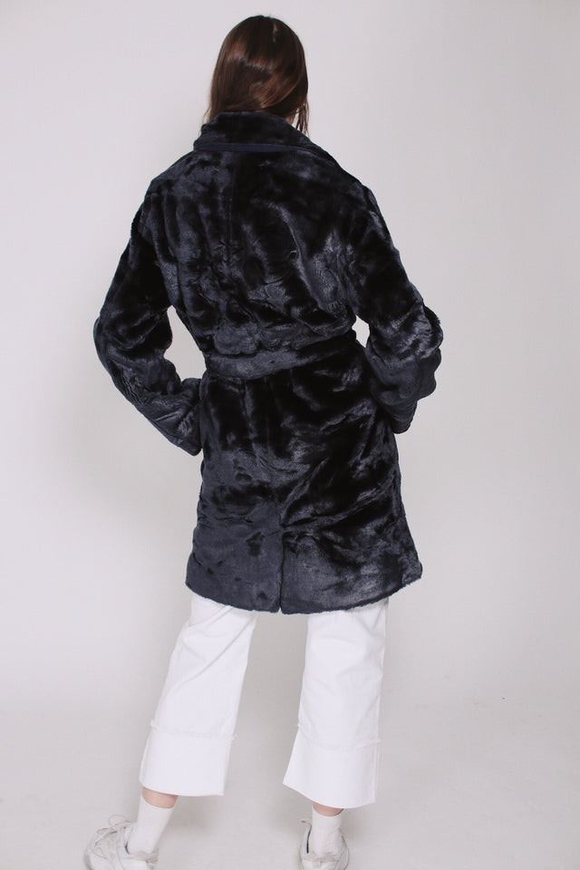 Barbara Faux Furcoat - Blue - Line of Oslo - Jakker - VILLOID.no