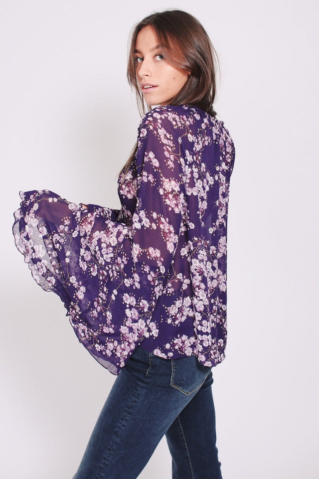 Silje Flowerblouse - Lilac - Line of Oslo - Bluser & Skjorter - VILLOID.no