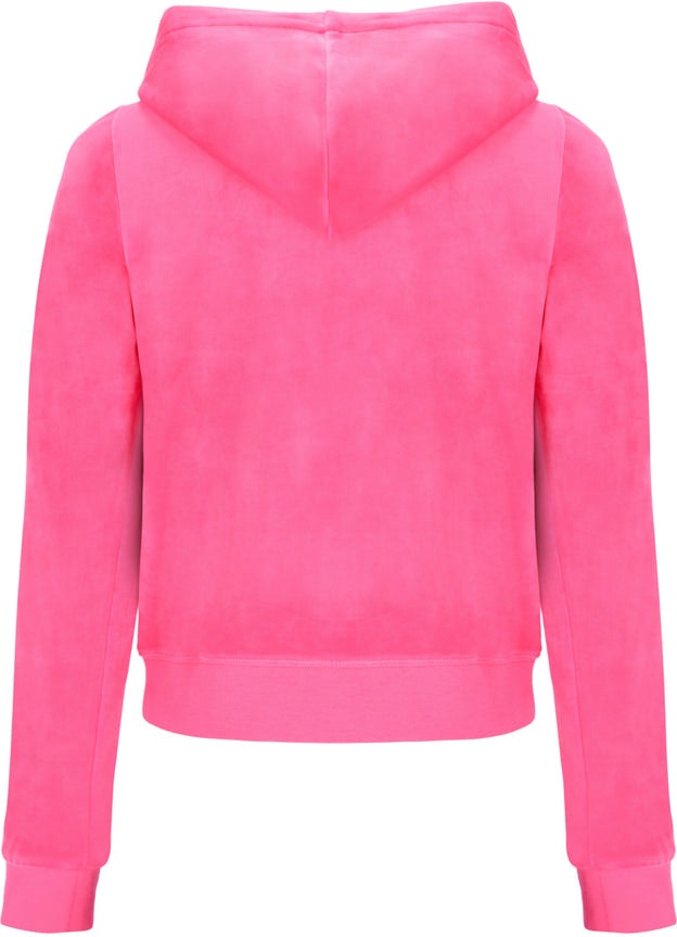 Robertson Classic Velour Zip Hoodie - Fluro Pink