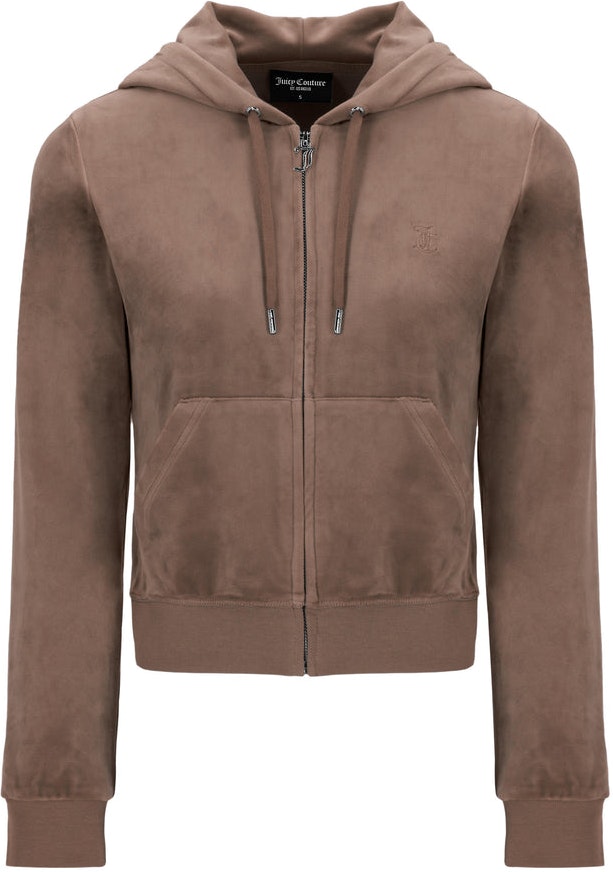 Robertson Classic Velour Zip Hoodie - Acorn