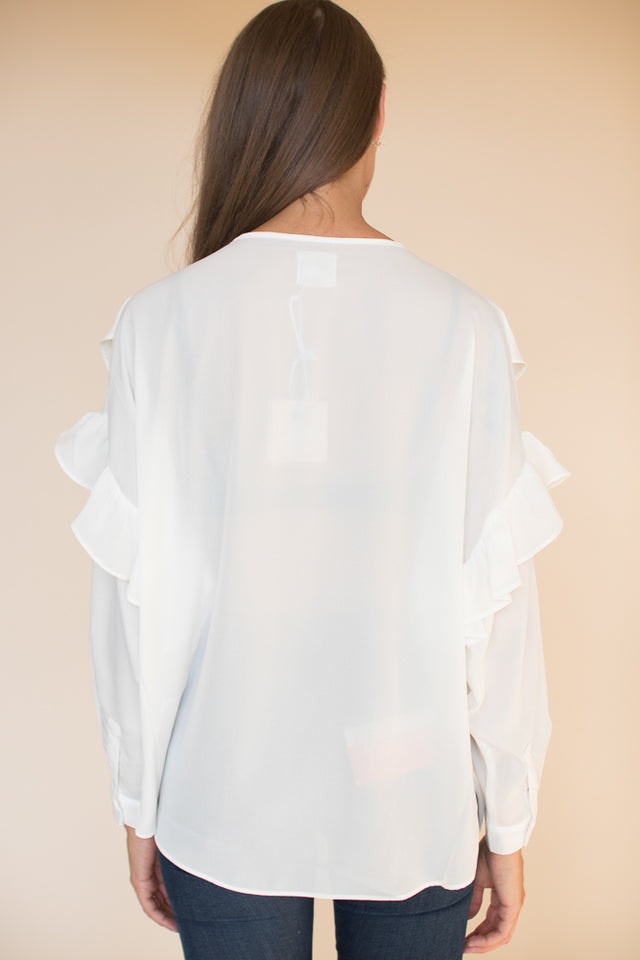 Vanessa short solidblouse - White - Line of Oslo - Bluser & Skjorter - VILLOID.no
