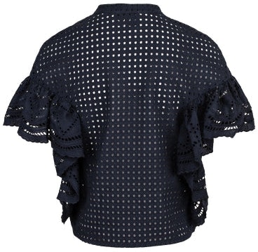 Zip Up Lace Top - Sky Captain - MAUD - T-skjorter & Topper - VILLOID.no