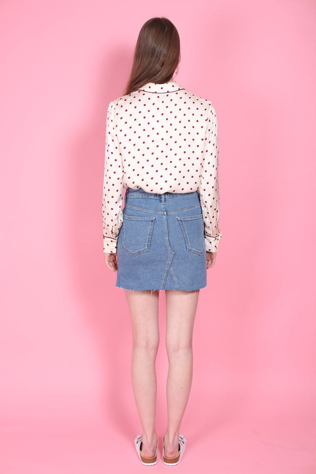 Sille MW Skirt - Blue denim - Second Female - Skjørt - VILLOID.no