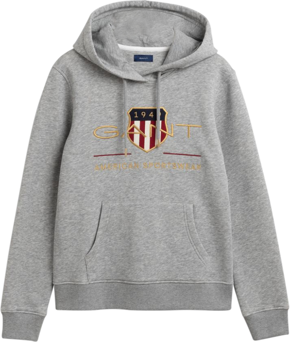 D1. Archive Shield Sweat Hoodie - Grey Melange