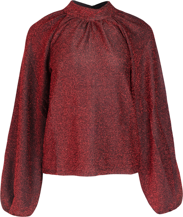 Glitter High Neck Sweater - Red - NA-KD - T-skjorter & Topper - VILLOID.no