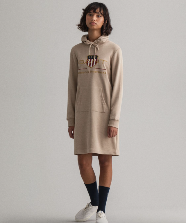 Archive Shield Hoodie Dress - Dry Sand