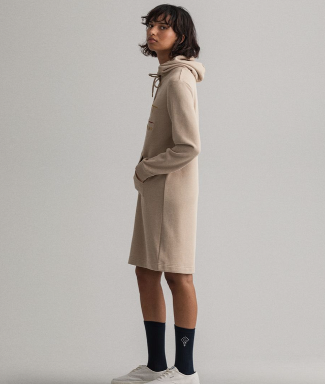 Archive Shield Hoodie Dress - Dry Sand