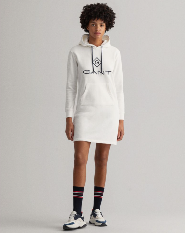 Lock Up Hoodie Dress - Eggshell
