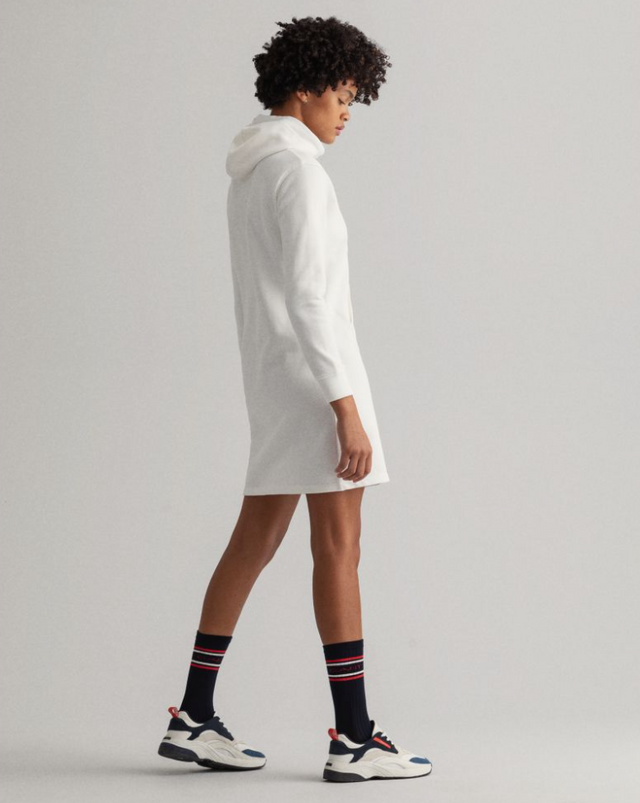 Lock Up Hoodie Dress - Eggshell
