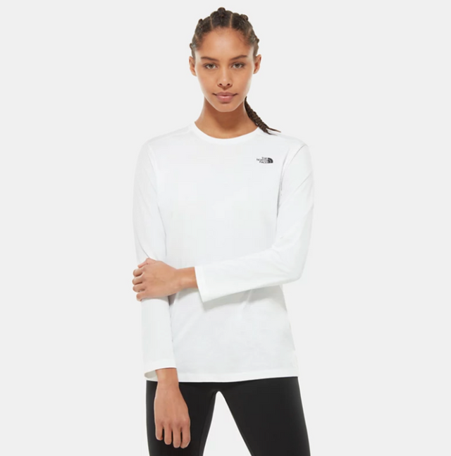 W L/S Simpledome Tee TNF - White