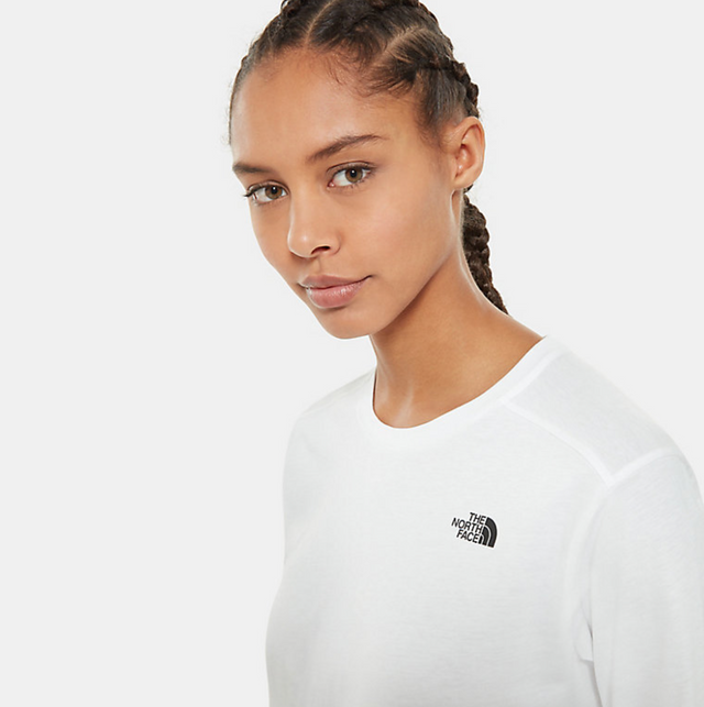 W L/S Simpledome Tee TNF - White