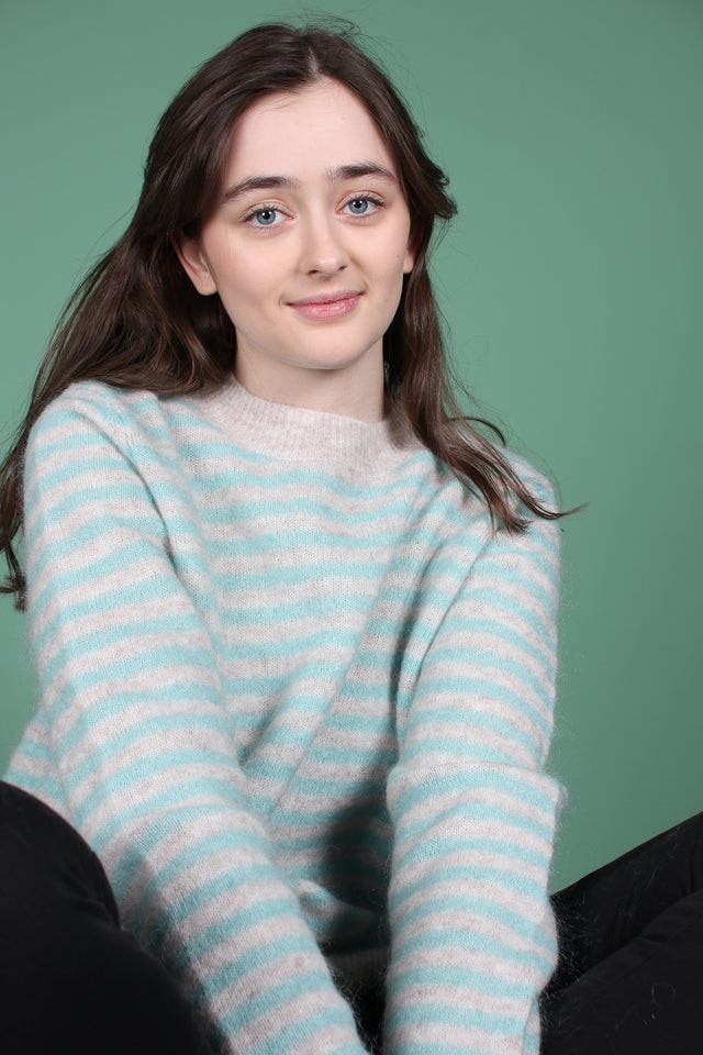 Amaris Knit O-neck - Aqua Haze - Second Female - Gensere - VILLOID.no