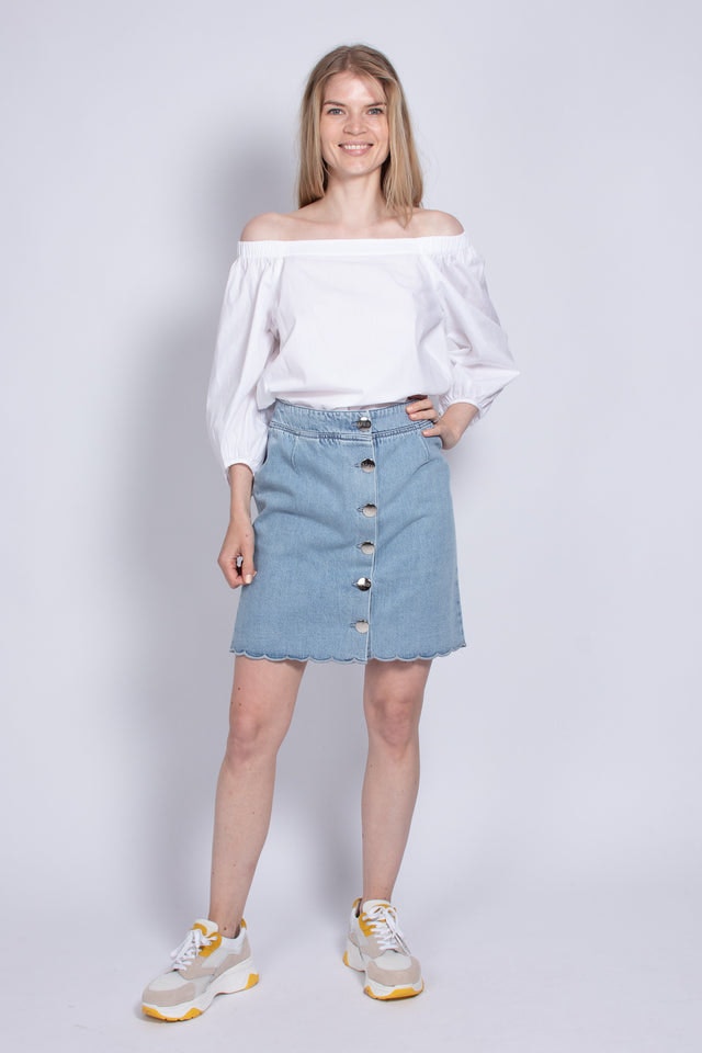 Paras No Shoulder Blouse - White - Second Female - Bluser & Skjorter - VILLOID.no