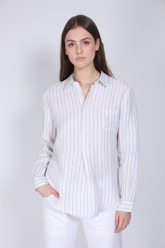 Mona stripeblouse - white - Line of Oslo - Bluser & Skjorter - VILLOID.no