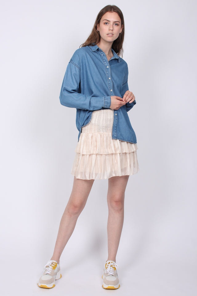 Lyle Shirt - Blue Denim - Second Female - Bluser & Skjorter - VILLOID.no