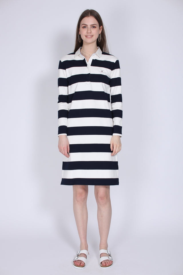 Striped Heavy Rugger Dress - Evening Blue - GANT - Kjoler - VILLOID.no
