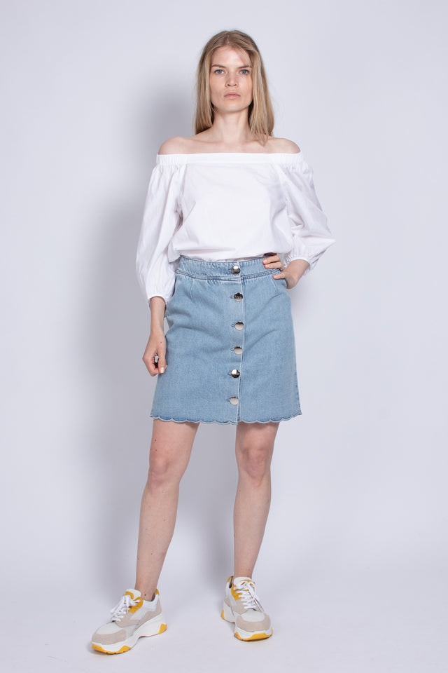 Paras No Shoulder Blouse - White - Second Female - Bluser & Skjorter - VILLOID.no