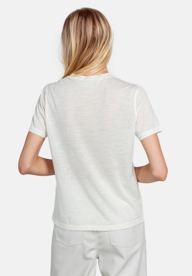 Wool Wide T-shirt - Cream - Pierre Robert x Jenny Skavlan - T-skjorter & Topper - VILLOID.no