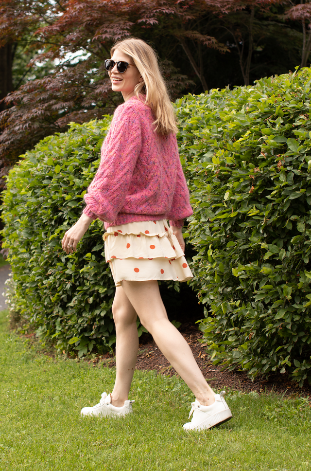 Adelia Skirt - Birch Polka Dot Aop - Just Female - Skjørt - VILLOID.no