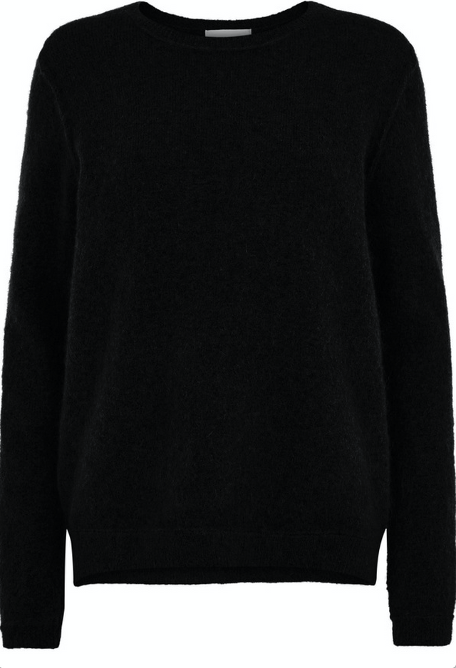 Brook Knit Raw O-neck - Black - Second Female - Gensere - VILLOID.no