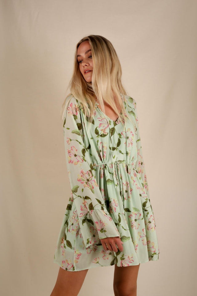 Kathleen Dress - Tender Greens Aop
