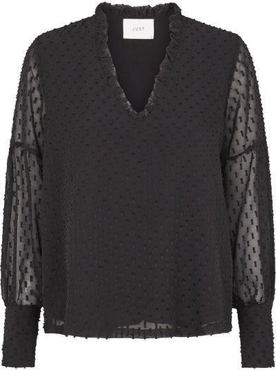 Marla Blouse - Black - Just Female - Bluser & Skjorter - VILLOID.no