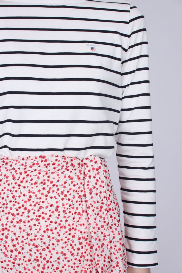 Breton Stripe Boatneck Jumper - Eggshell - GANT - Gensere - VILLOID.no