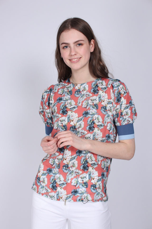 Flower Volume Shirt - Emberglow - MAUD - T-skjorter & Topper - VILLOID.no