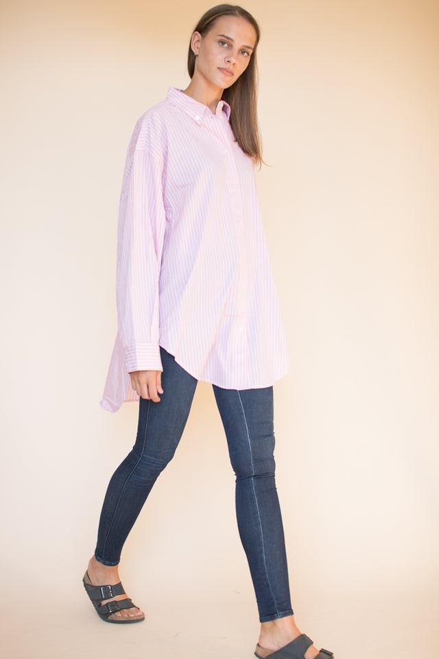 Masculin stripeshirt - Pink - Line of Oslo - Bluser & Skjorter - VILLOID.no