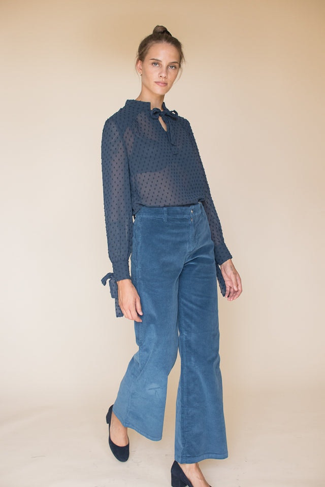 Cord Flared Pant - Vintage Indigo - MAUD - Bukser & Shorts - VILLOID.no