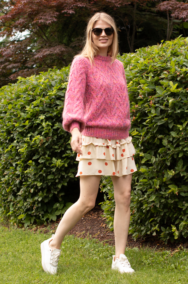 Adelia Skirt - Birch Polka Dot Aop - Just Female - Skjørt - VILLOID.no