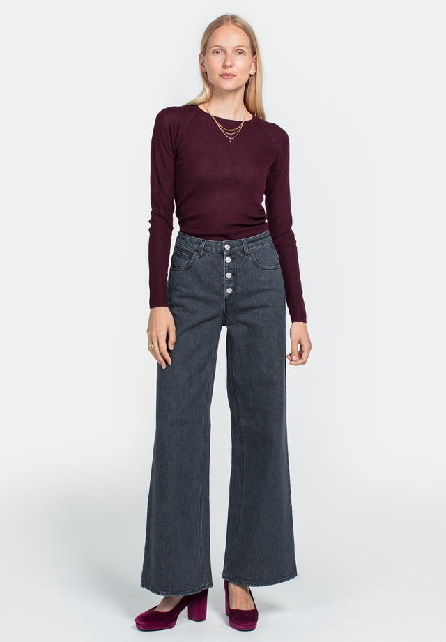 Wool Long Sleeve - Burgundy - Pierre Robert x Jenny Skavlan - Gensere - VILLOID.no