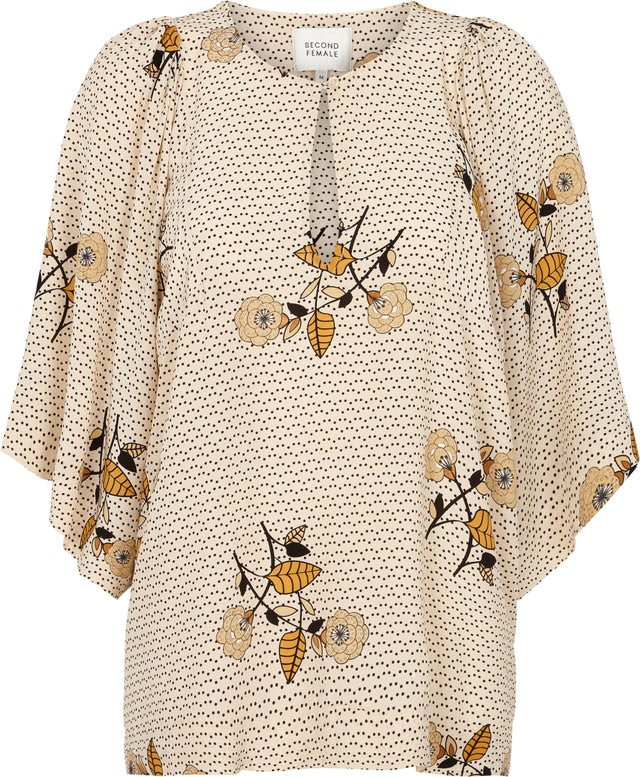 Rose SS Blouse - Brazilian Sand - Second Female - Bluser & Skjorter - VILLOID.no