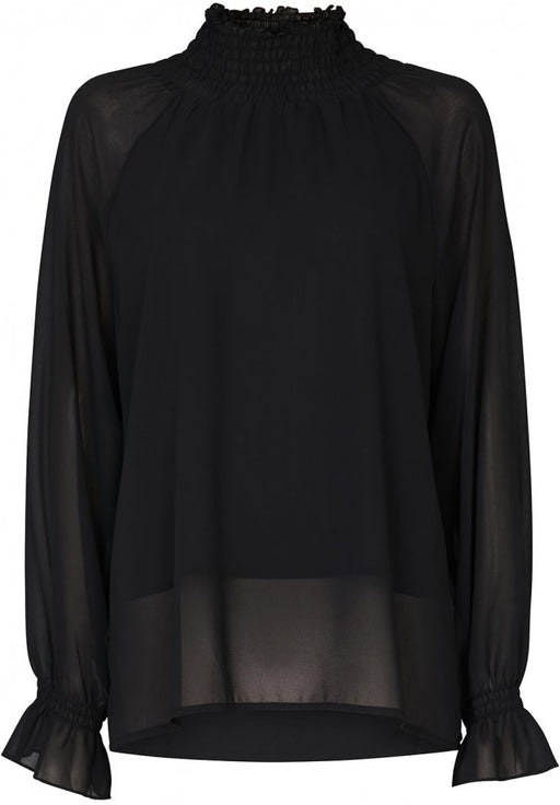 Theresa Solid Blouse - Black - Line of Oslo - Bluser & Skjorter - VILLOID.no