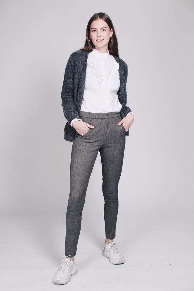 Brook Knit Short Cardigan - Dark Grey Melange - Second Female - Gensere - VILLOID.no