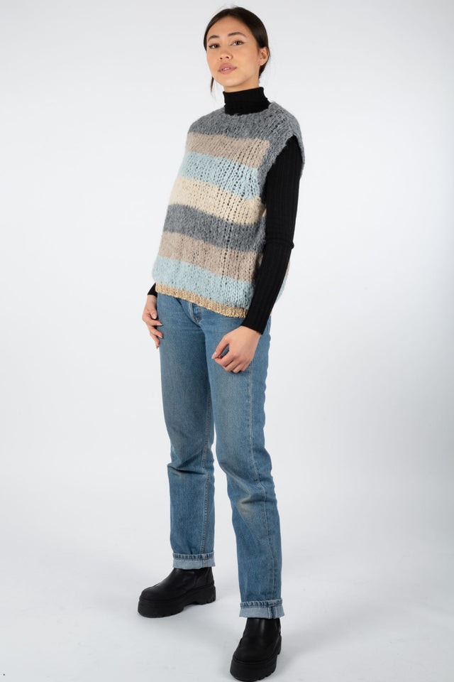 Kala Vest Wool - Bright Stripes