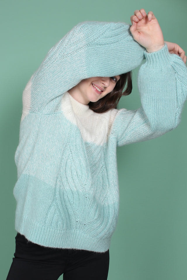 Nord Knit O-neck - Aqua Haze - Second Female - Gensere - VILLOID.no